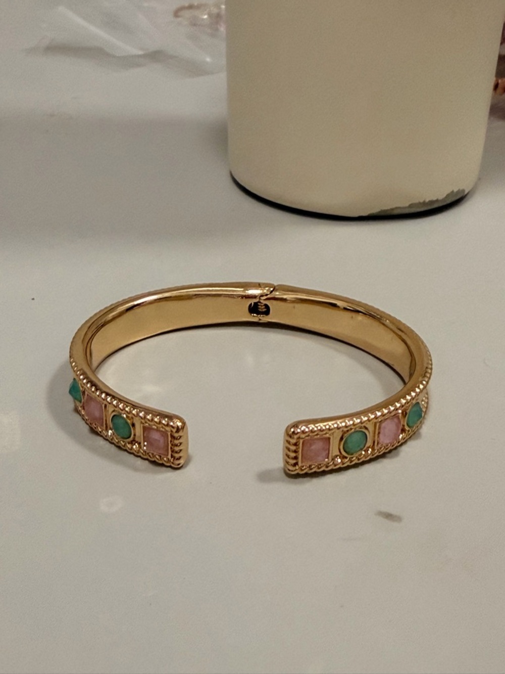 Bomb Party NWOT! Gold-Tone Women's Bracelet Stack with Pink and Turquoise - Picture 6 of 10